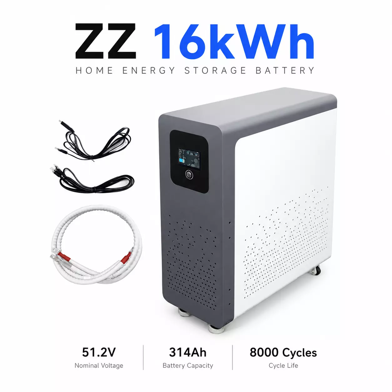US Stock 51.2V 314h LiFePO4 Battery Pack for Solar Home